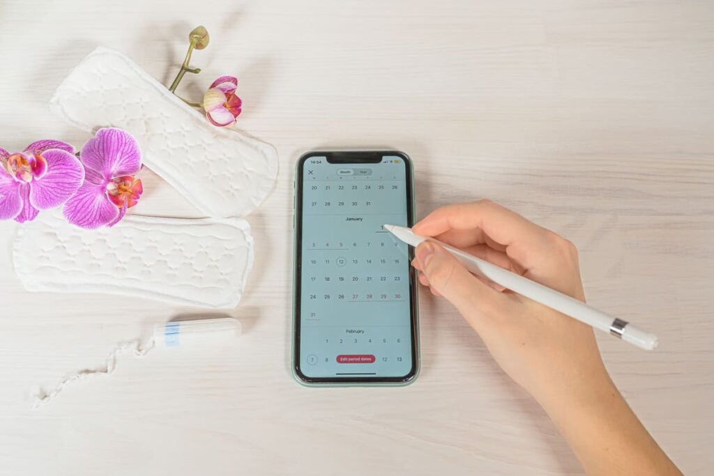 aplicación móvil de un ciclo menstrual para ayudar a saber cuándo es más probable quedar embarazada